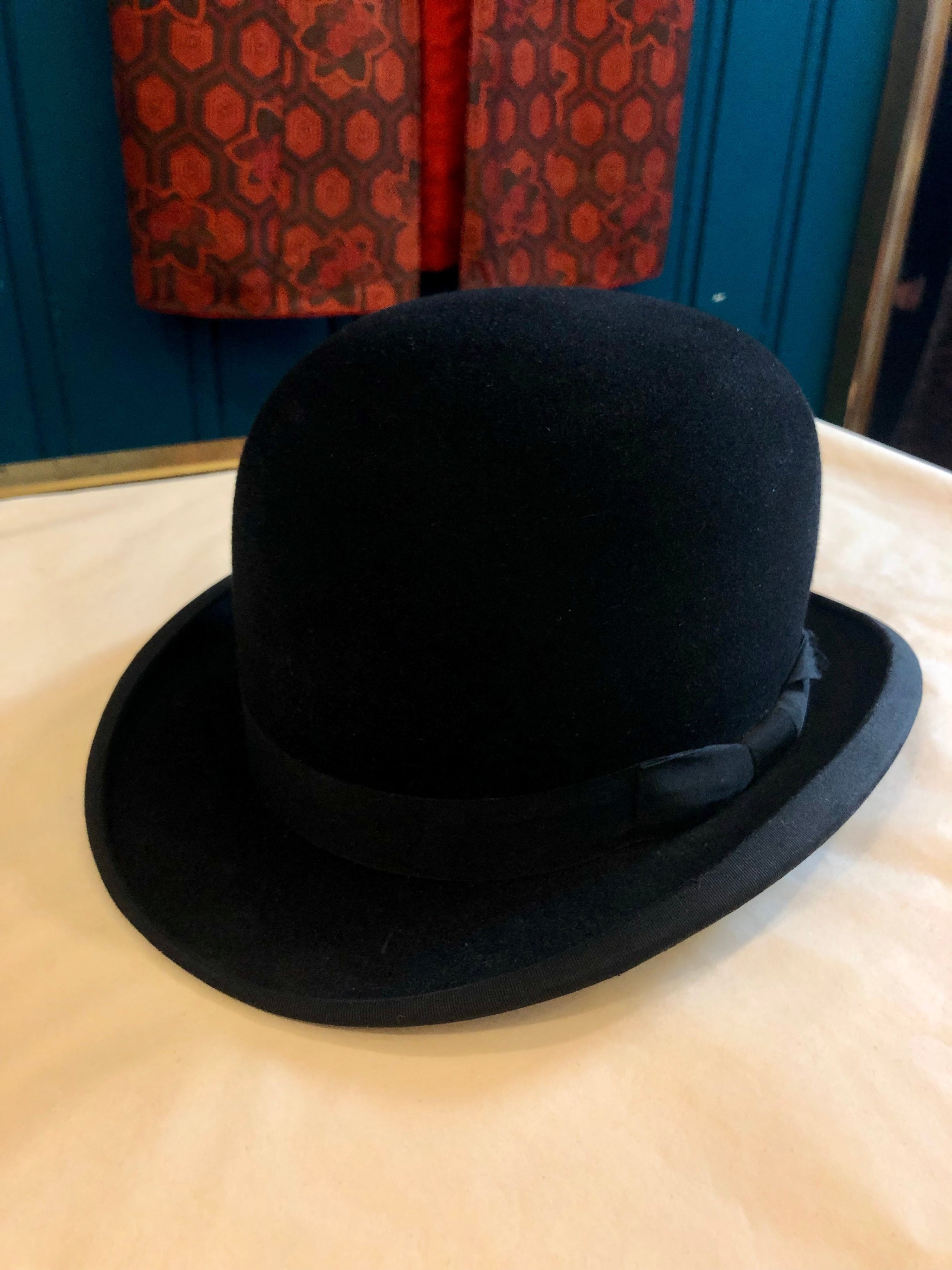 Vintage MARK III Black Bowler Hat With Bow Accent 6 7/8 1930s Tress & Co Black Bowler Hat | Carnivàle main image 4